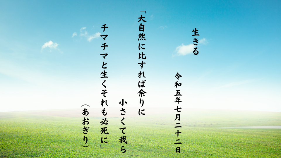 大自然に比すれば余りに小さくて我らチマチマと生くそれも必死に