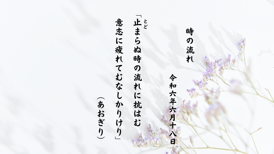 止（とど）まらぬ時の流れに抗はむ意志に疲れてむなしかりけり