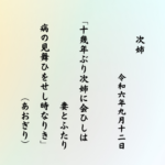 十幾年ぶり次姉に会ひしは妻とふたり病の見舞ひをせし時なりき