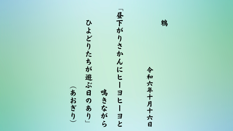 昼下がりさかんにヒーヨヒーヨと鳴きながらひよどりたちが遊ぶ日のあり