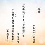 秋風にブラインドが揺れて音を立つその間（あひ）を縫ひ虫の音もれ来