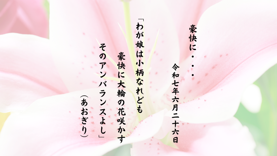 わが娘は小柄なれども豪快に大輪の花咲かすそのアンバランスよし