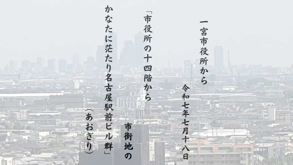市役所の十四階から市街地のかなたに茫たり名古屋駅前ビル群