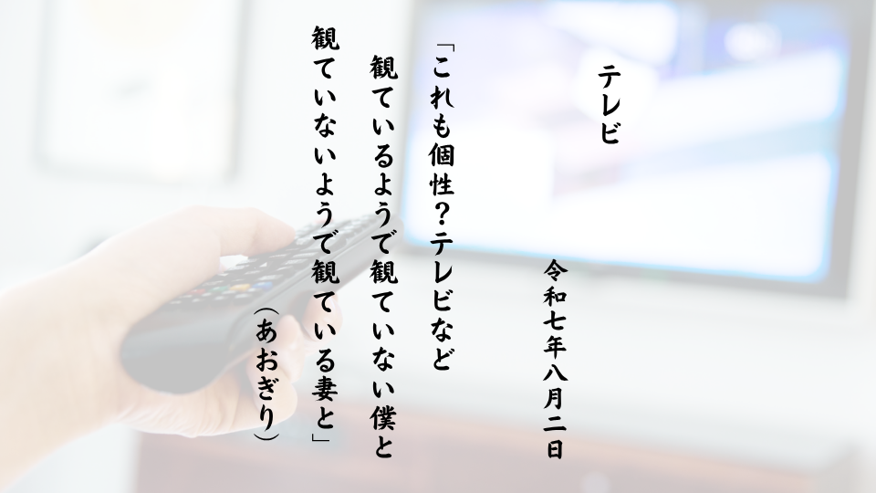 これも個性？テレビなど観ているようで観ていない僕と観ていないようで観ている妻と
