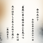 裏庭に雀ら睦み合ふを見つつ命には大小はなしとあらためて思ふ