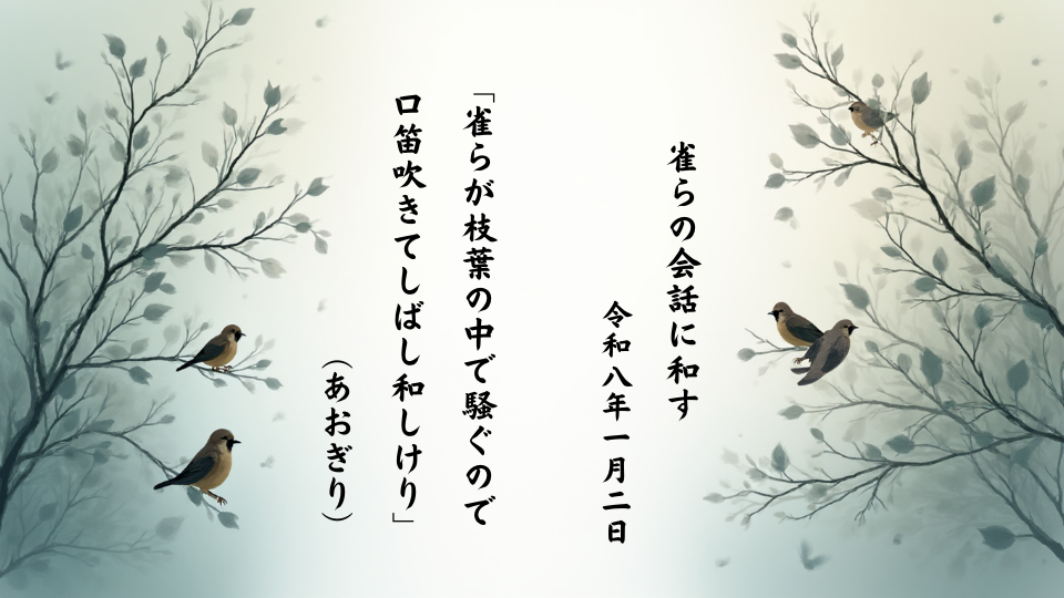 雀らが枝葉の中で騒ぐので口笛吹きてしばし和しけり